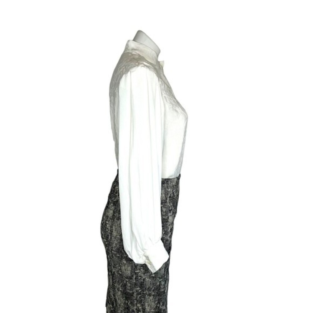 SANDRO Jacquie Long Sleeve Jacquard Blouse Ecru Off White Top Size 3 Lg ($295) - Picture 5 of 10